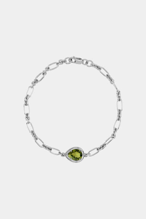 Roma Pear Gemstone Bracelet | White Gold