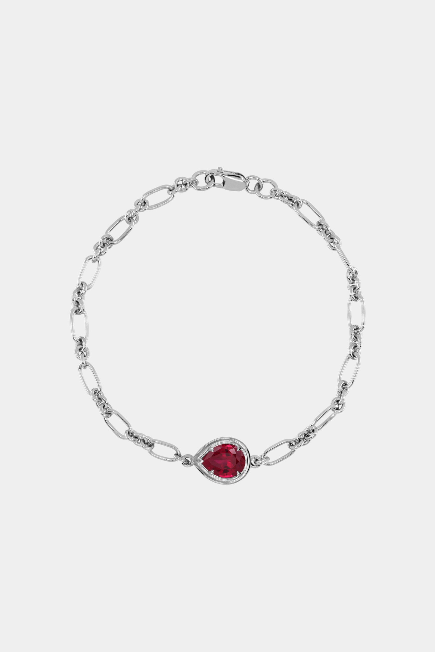Roma Pear Gemstone Bracelet | White Gold