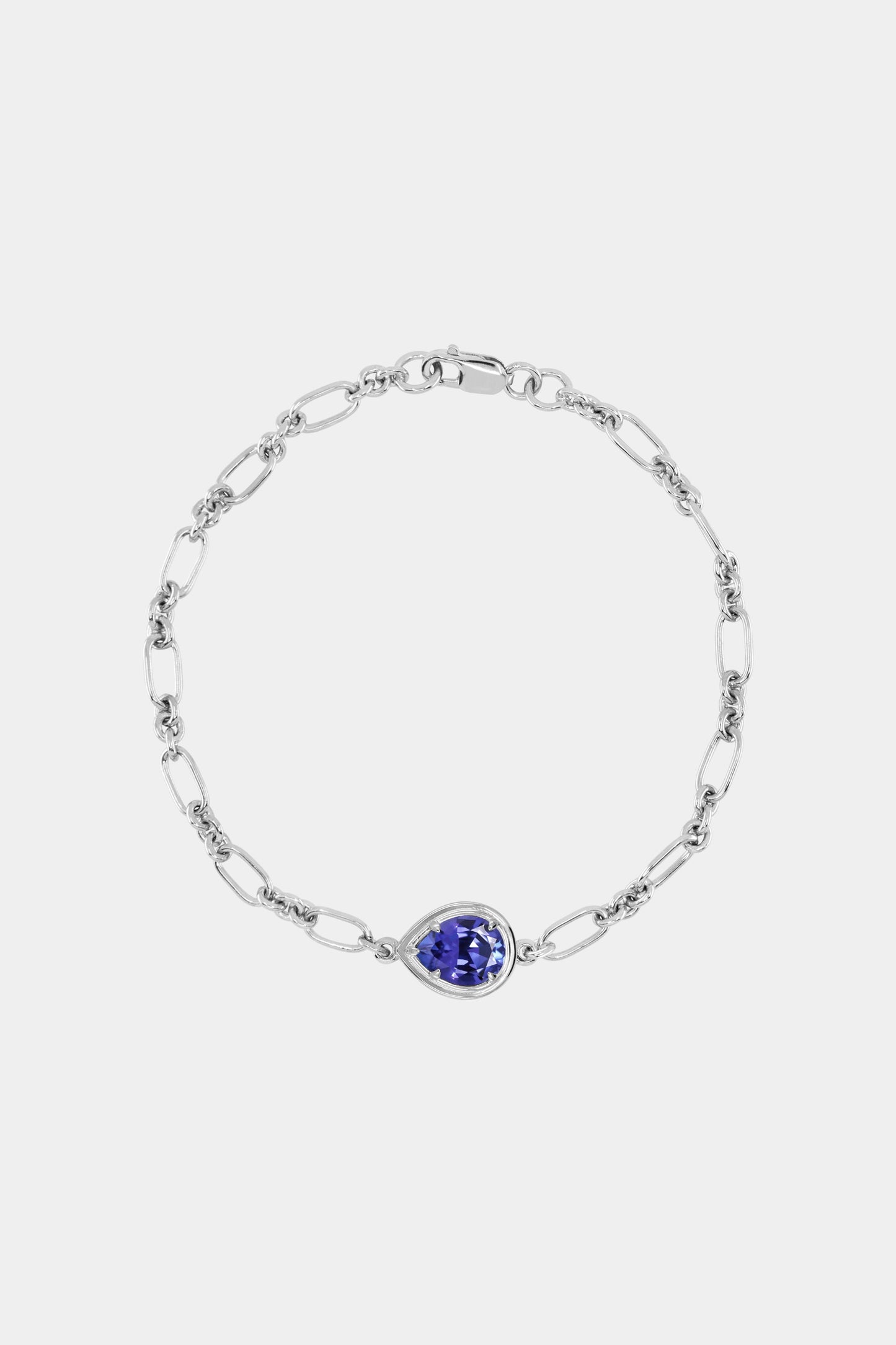 Roma Pear Gemstone Bracelet | Silver