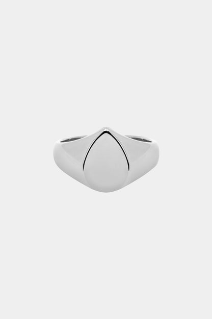 Pear Signet Ring | White Gold