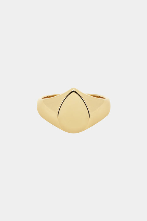 Pear Signet Ring | Yellow Gold