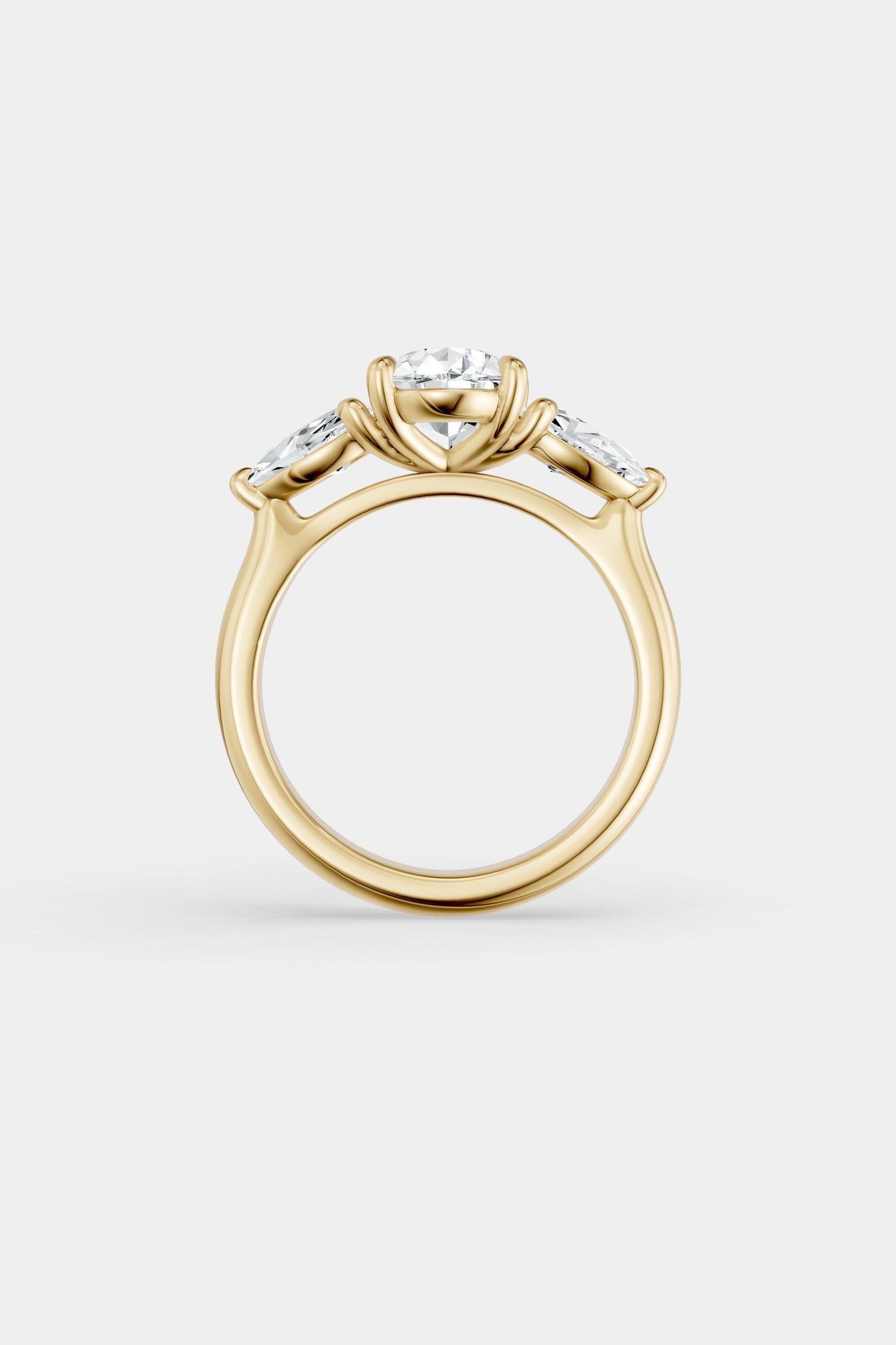 Pear Trilogy Diamond Ring | Traditional Open-Style Band