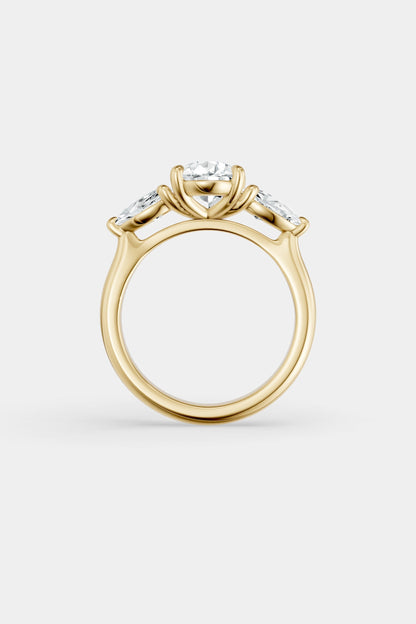 Pear Trilogy Diamond Ring | Traditional Open-Style Band