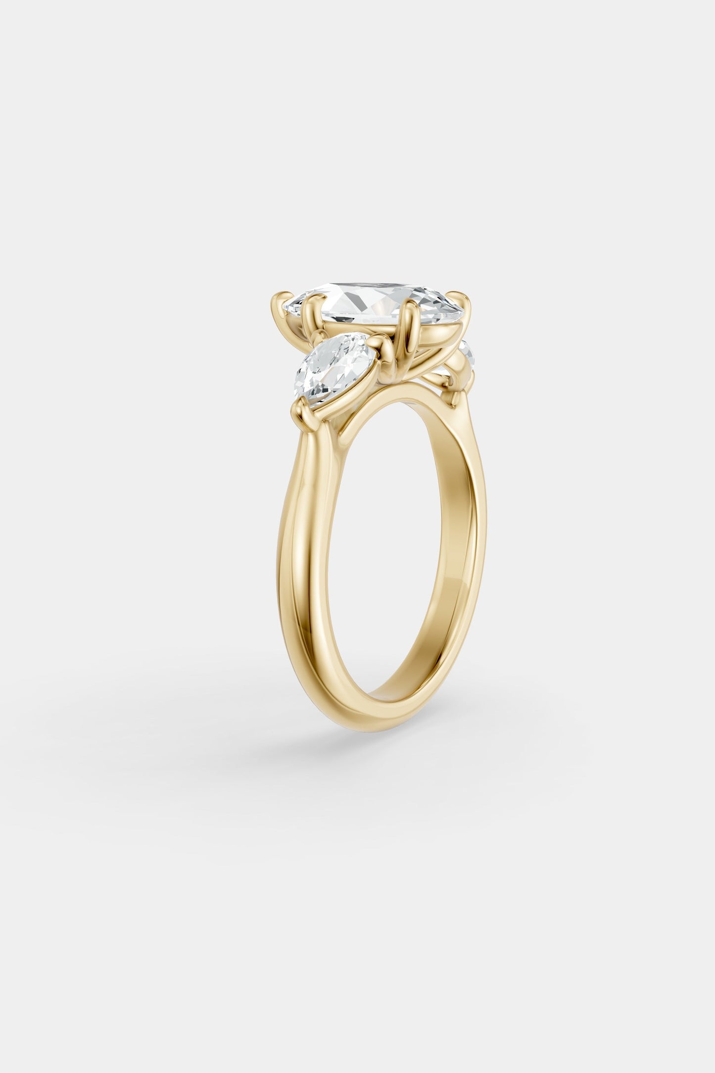Pear Trilogy Diamond Ring | Traditional Open-Style Band