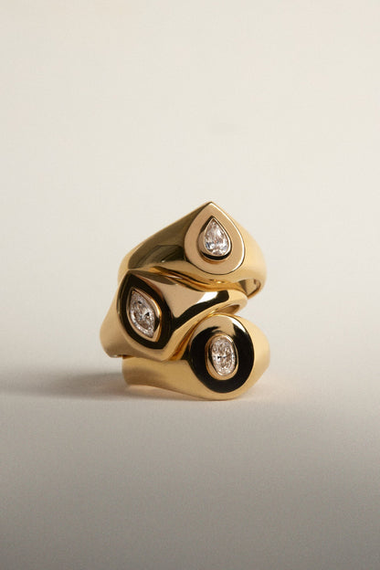 Marquise Diamond Signet Ring | White Gold