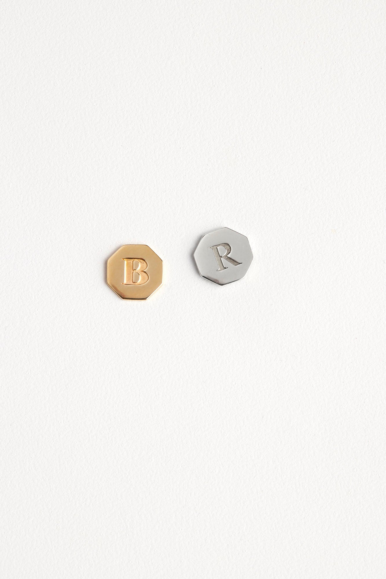 Letter Earrings | 9K White Gold