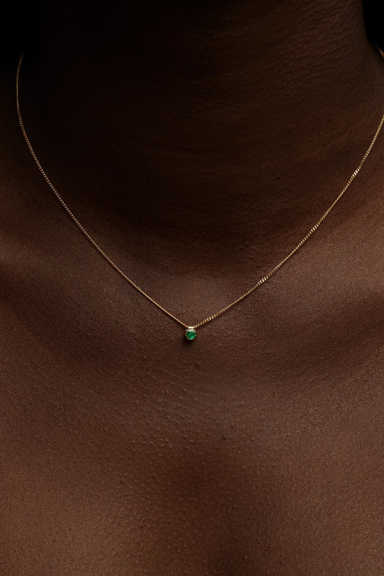 Mini Emerald Necklace | 9K Gold