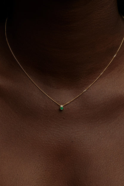 Mini Emerald Necklace | 9K Gold
