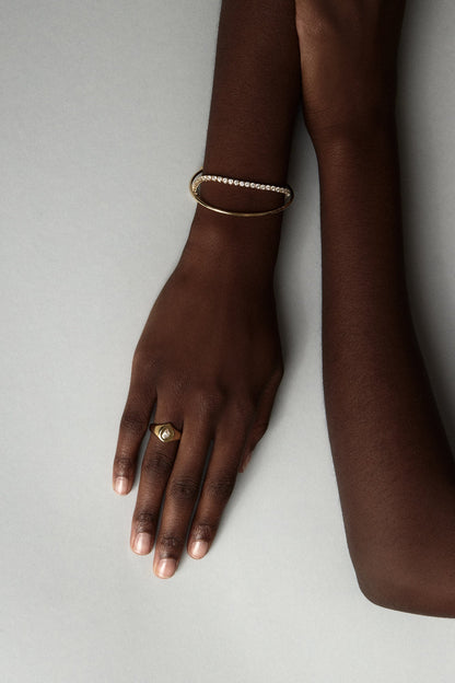 Pear Diamond Signet Ring | Yellow Gold