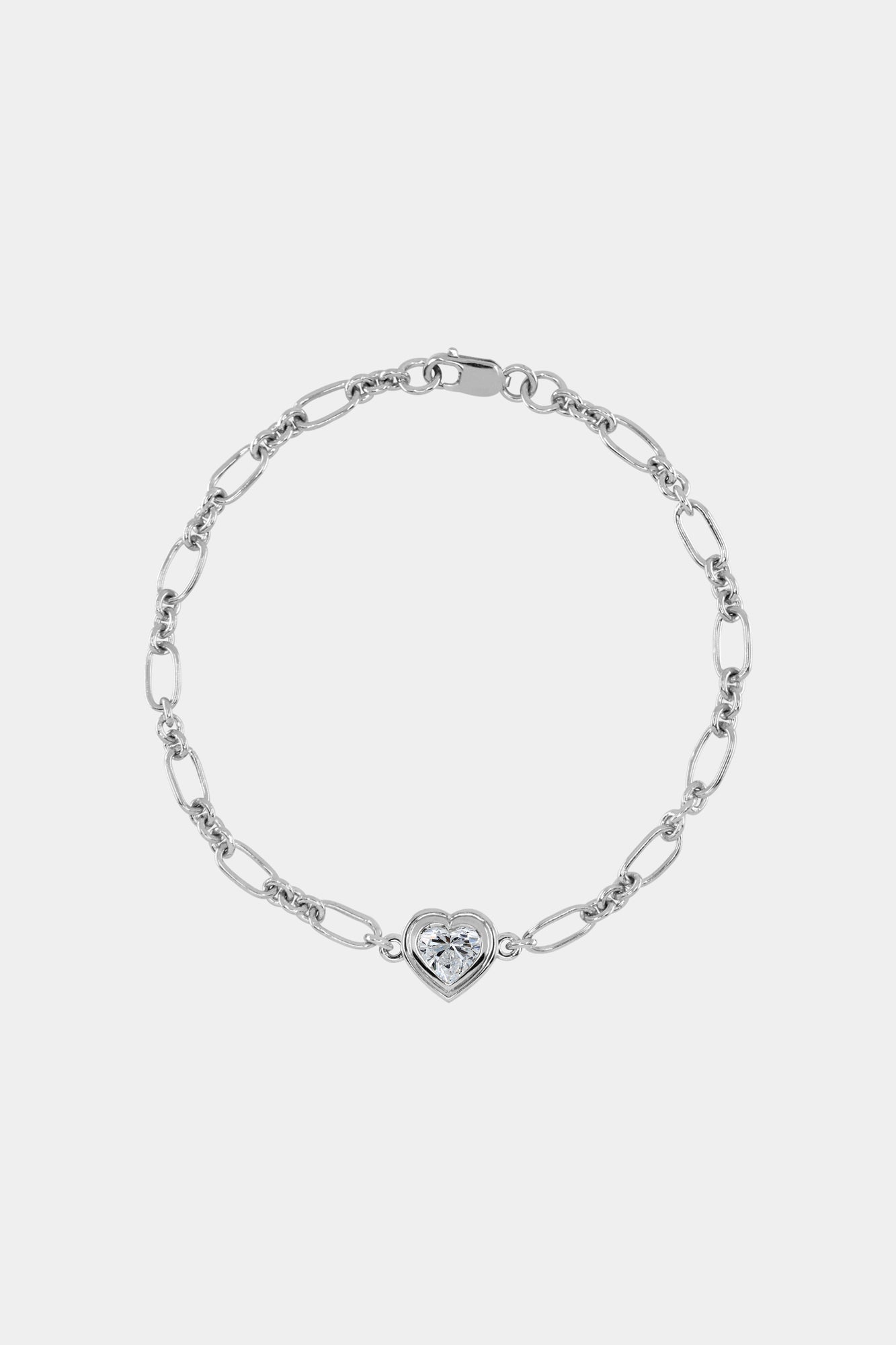 Roma Heart Diamond Bracelet | 18K White Gold