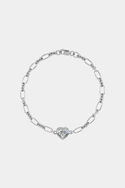 Roma Heart Diamond Bracelet | 18K White Gold
