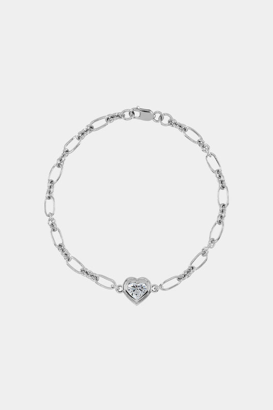 Roma Heart Diamond Bracelet | 18K White Gold