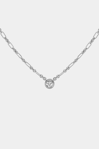 Roma Round Diamond Necklace | White Gold