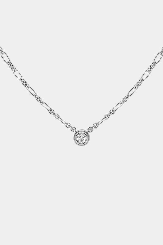 Roma Round Diamond Necklace | White Gold