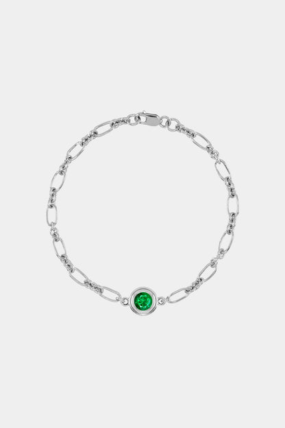 Roma Round Gemstone Bracelet | White Gold, More Options Available