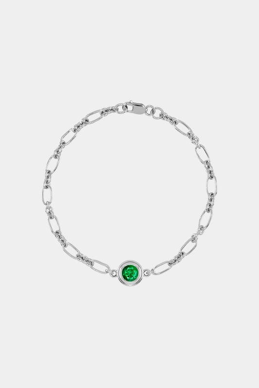 Roma Round Gemstone Bracelet | White Gold, More Options Available