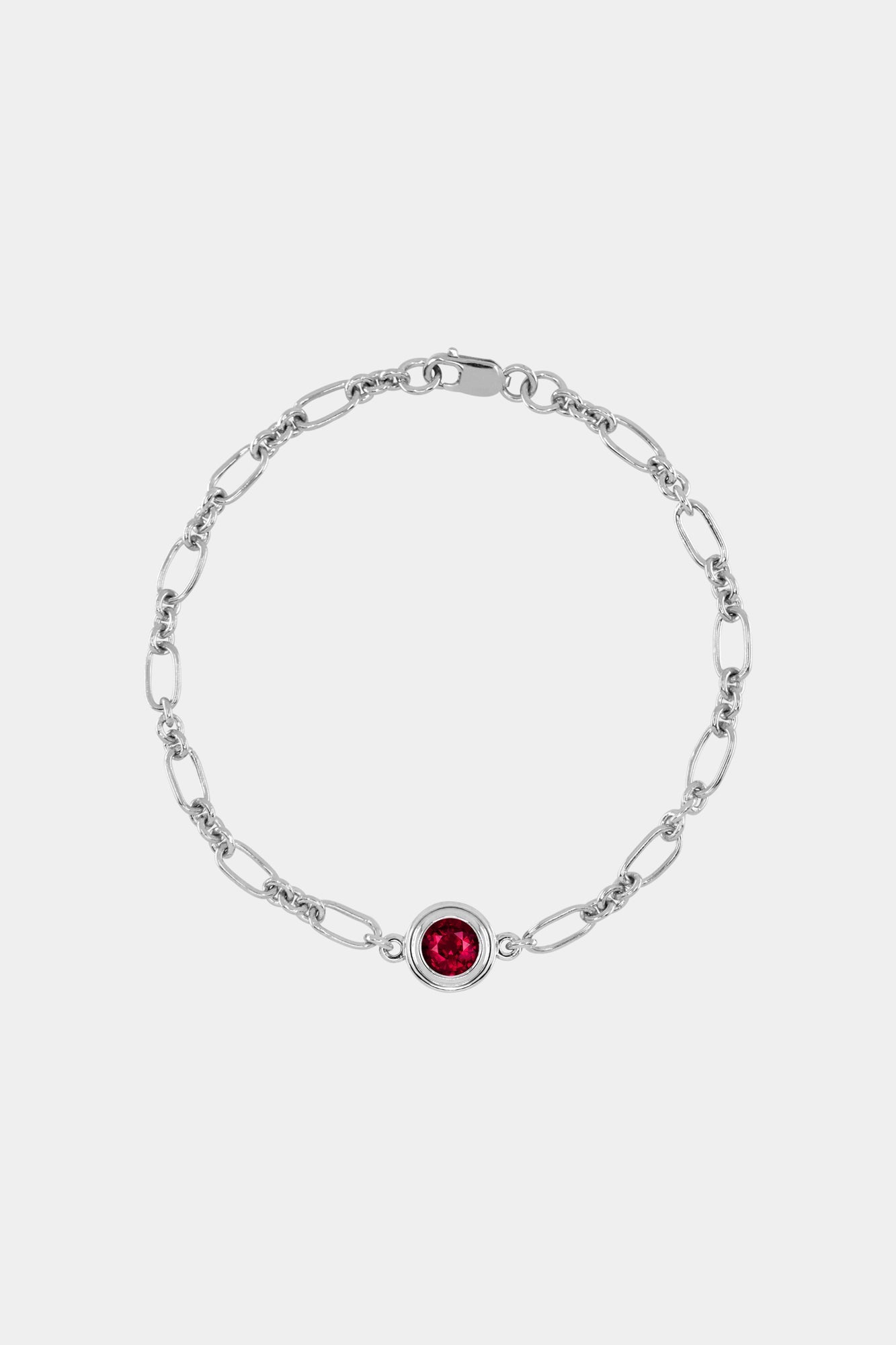 Roma Round Gemstone Bracelet | White Gold, More Options Available