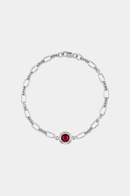 Roma Round Gemstone Bracelet | White Gold, More Options Available