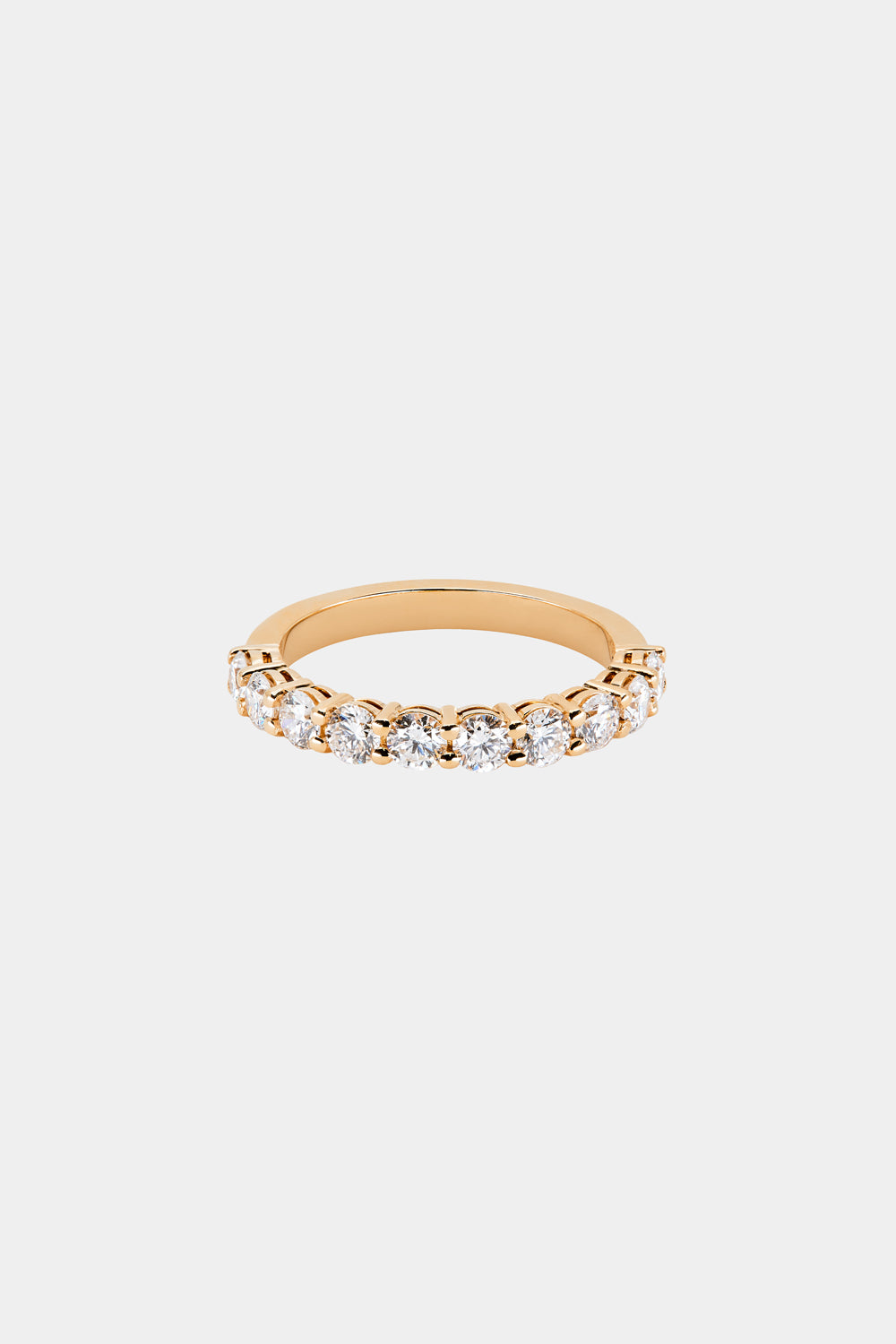Round Diamond Half Band | 18K Rose Gold