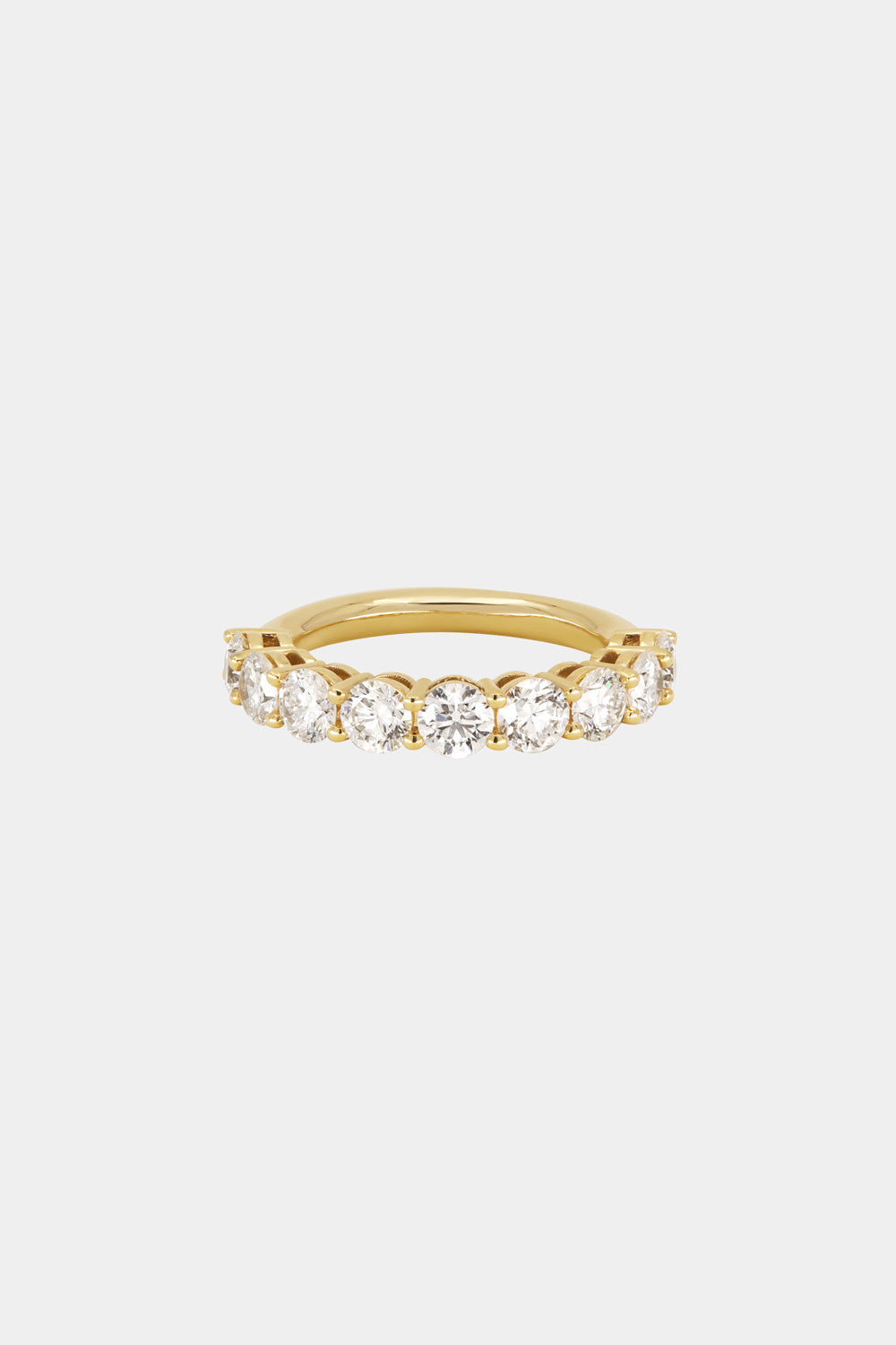 Round Diamond Half Band | 18K Yellow Gold