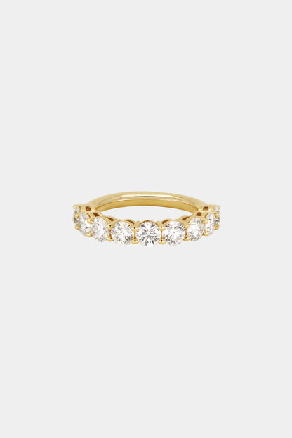 Round Diamond Half Band | 18K Yellow Gold