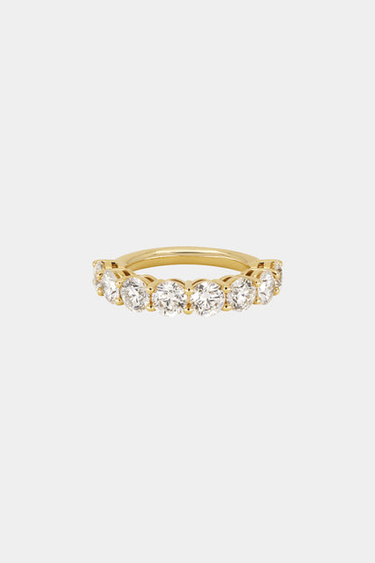 Round Diamond Half Band | 18K Yellow Gold