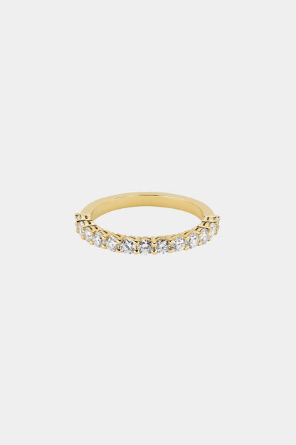 Round Diamond Half Band | 18K Yellow Gold