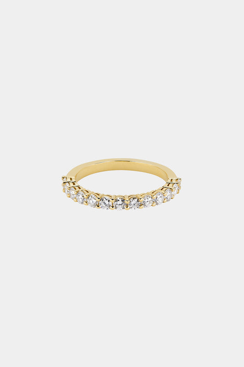 Round Diamond Half Band | 18K Yellow Gold