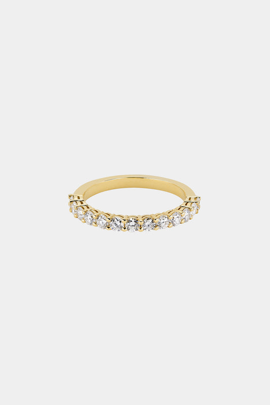 Round Diamond Half Band | 18K Yellow Gold