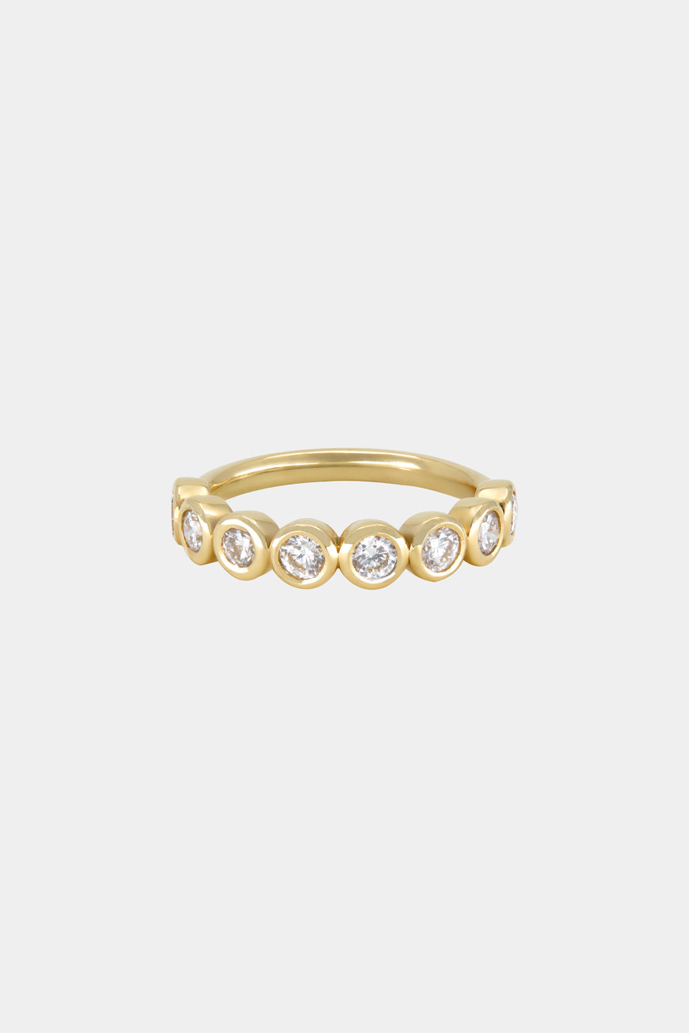 Round Diamond Bezel Band | 18K Yellow Gold
