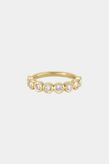 Round Diamond Bezel Band | 18K Yellow Gold
