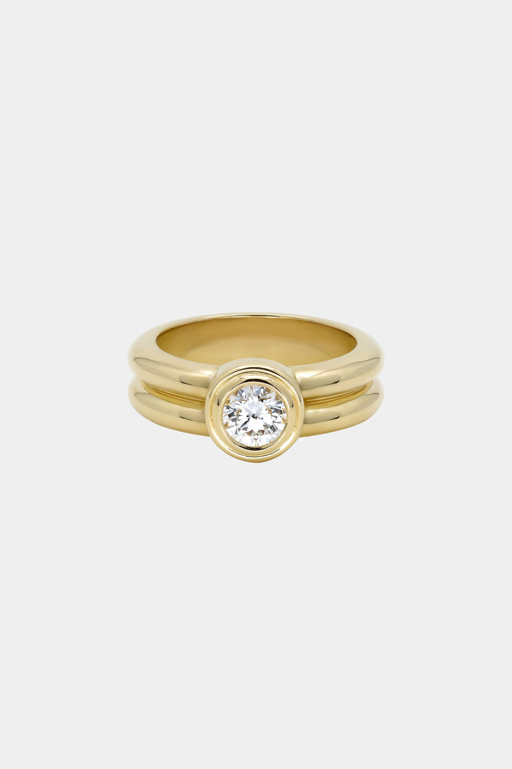 Roma Round Diamond Ring | 18K Yellow Gold