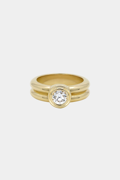 Roma Round Diamond Ring | 18K Yellow Gold