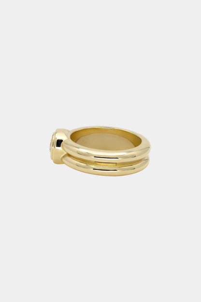 Roma Round Diamond Ring | 18K Yellow Gold