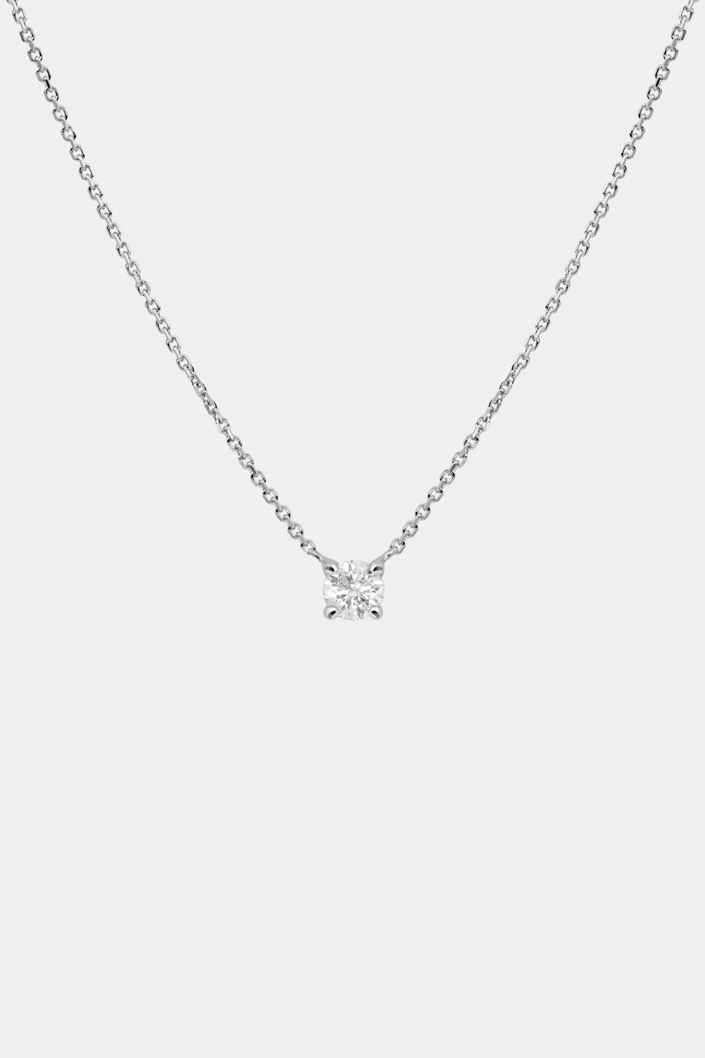 Round Diamond Necklace | 18K Gold