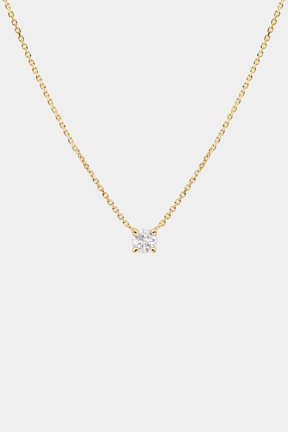 Round Diamond Necklace | 18K Gold