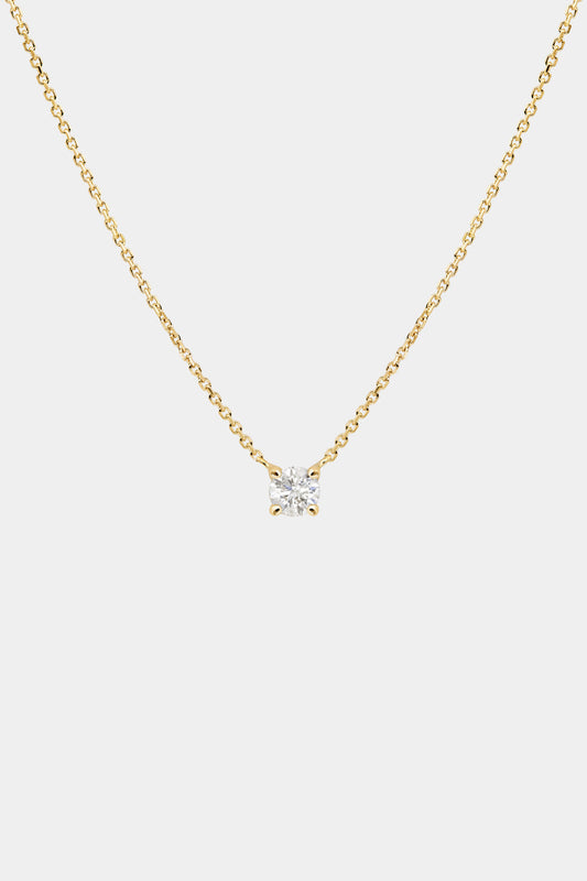 Round Diamond Necklace | 18K Gold