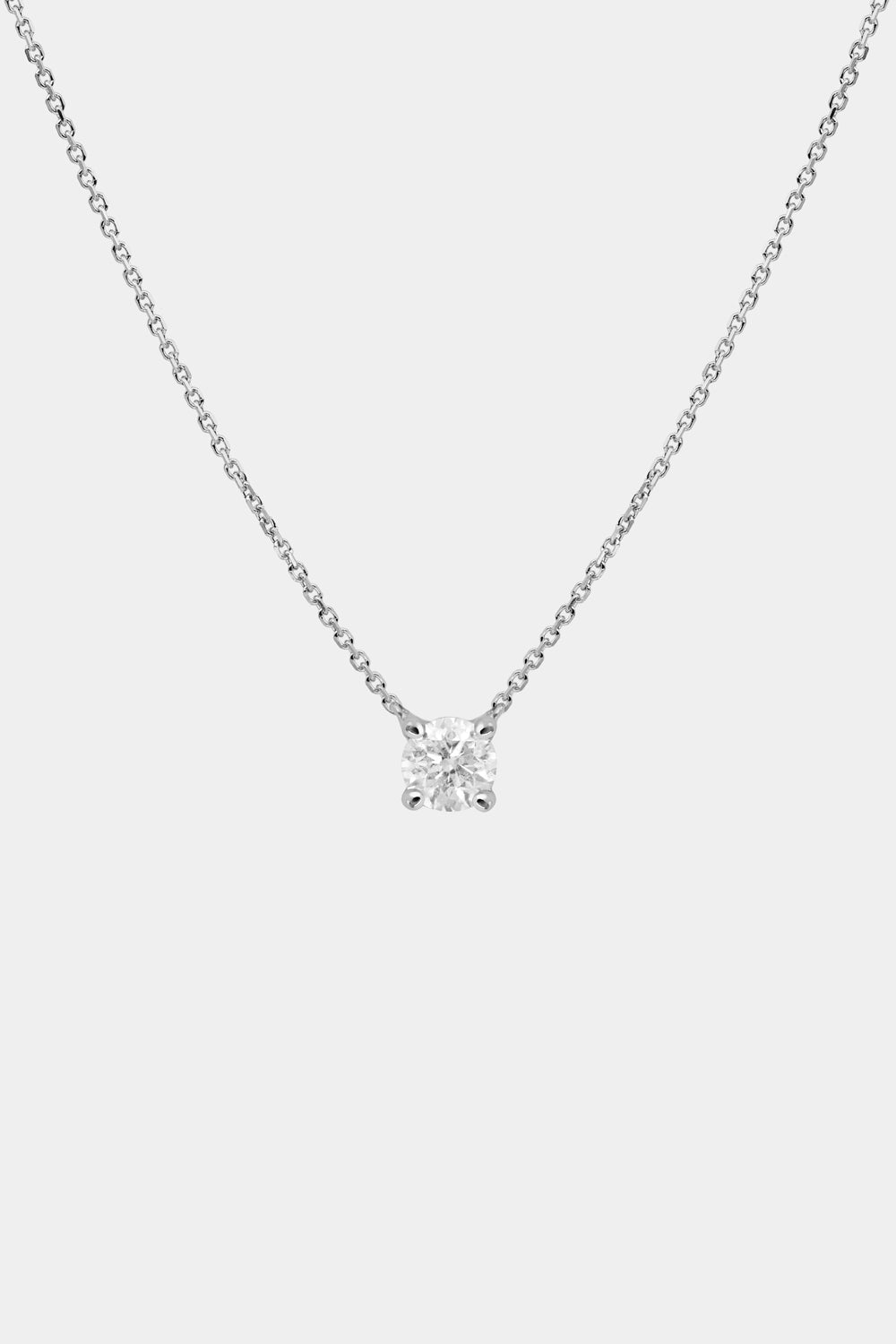 Round Diamond Necklace | 18K Gold