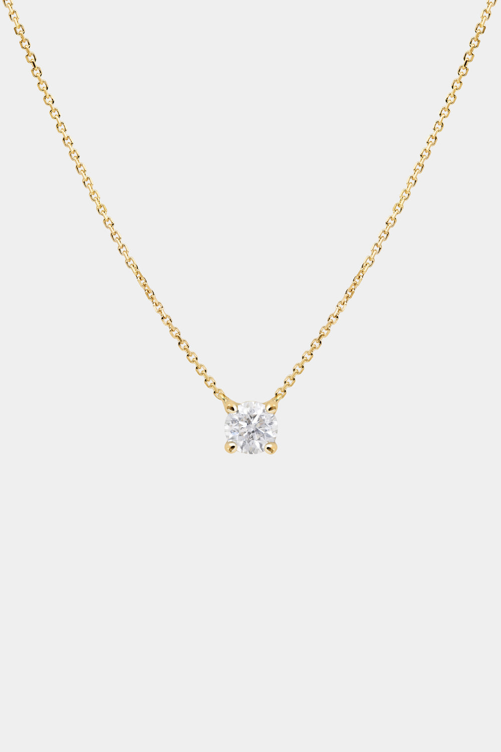 Round Diamond Necklace | 18K Gold