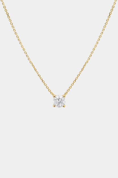 Round Diamond Necklace | 18K Gold