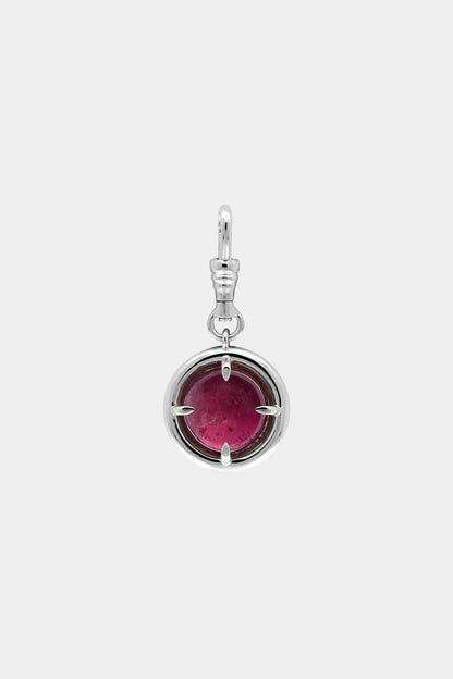 Pink Round Tourmaline Attachment | Silver