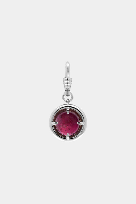 Pink Round Tourmaline Attachment | Silver