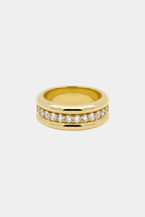 Triple Orielle Diamond Band | 18K Yellow Gold