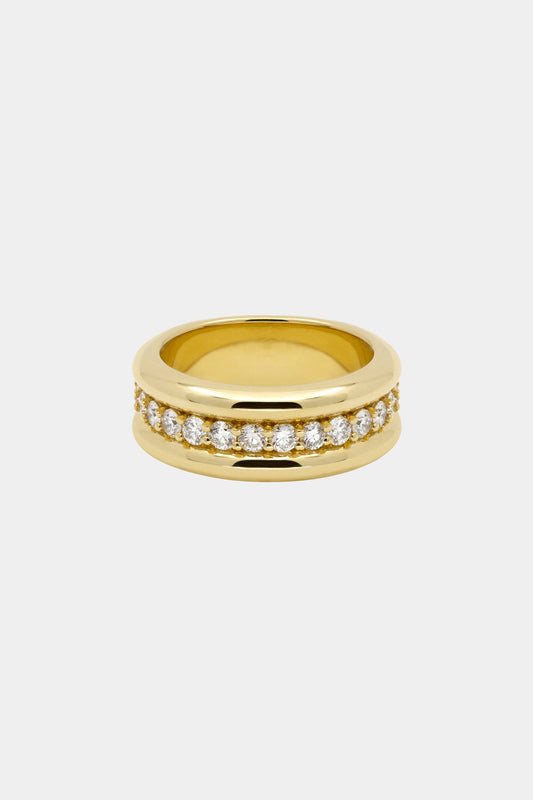 Triple Orielle Diamond Band | 18K Yellow Gold