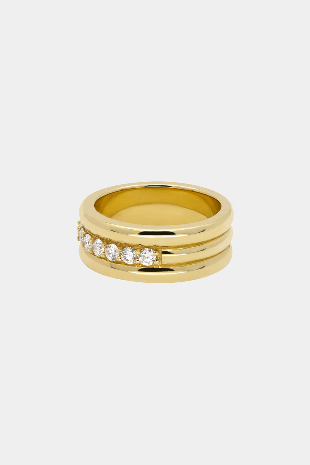 Triple Orielle Diamond Band | 18K Yellow Gold