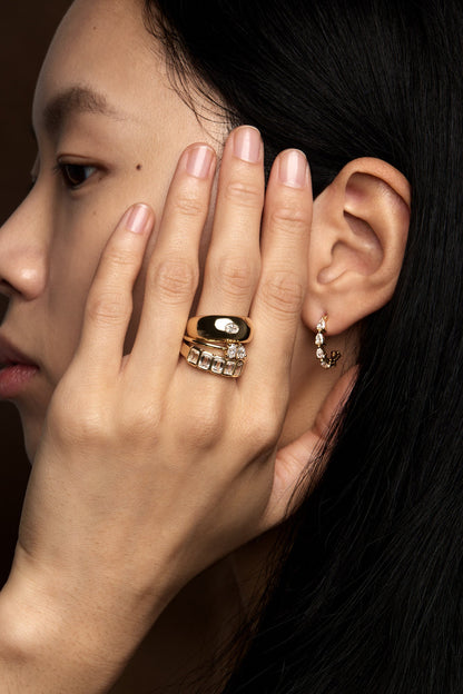 Blob Ring with Diamond | Yellow Gold