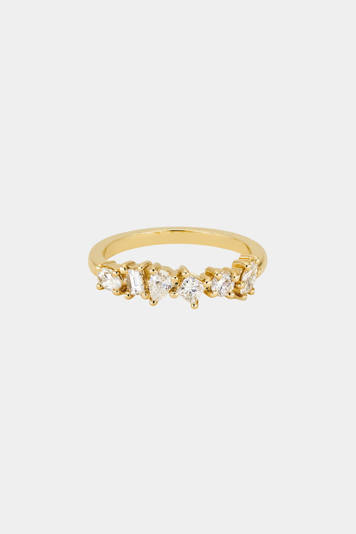 Scattered Diamond Ring | 18K Yellow Gold