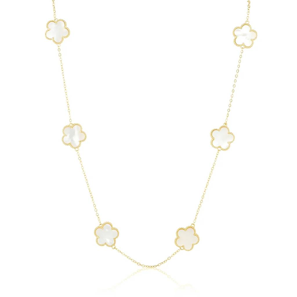 Adeline Multi Clover Mother of Pearl Necklace