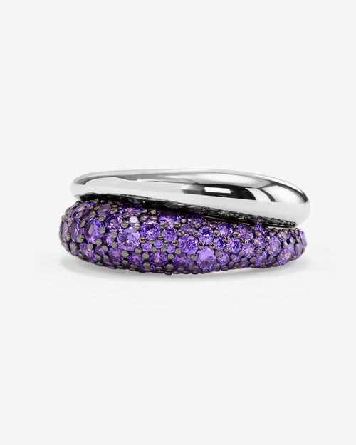 Norah Pavé Double Ring - Silver|Lavender Amethyst