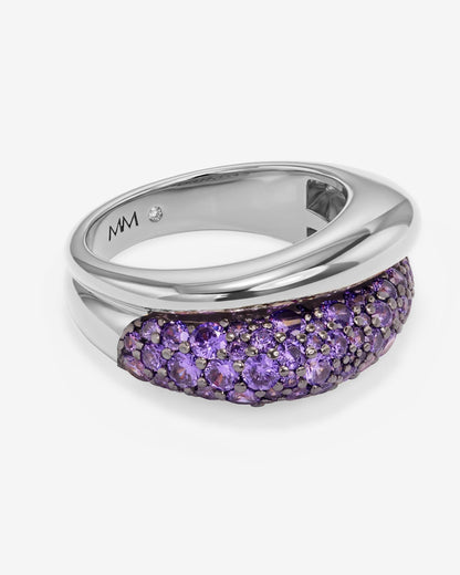 Norah Pavé Double Ring - Silver|Lavender Amethyst